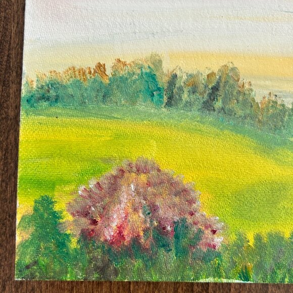 Vtg 1985 Original Oil Painting On Canvas Board Set of 3 Seasons Artist Signed - Picture 5 of 16